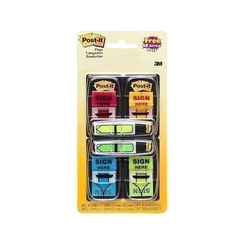 Post-It Sign Here Flags Assorted Colours with Arrow Flags Value Pack - 7000122626