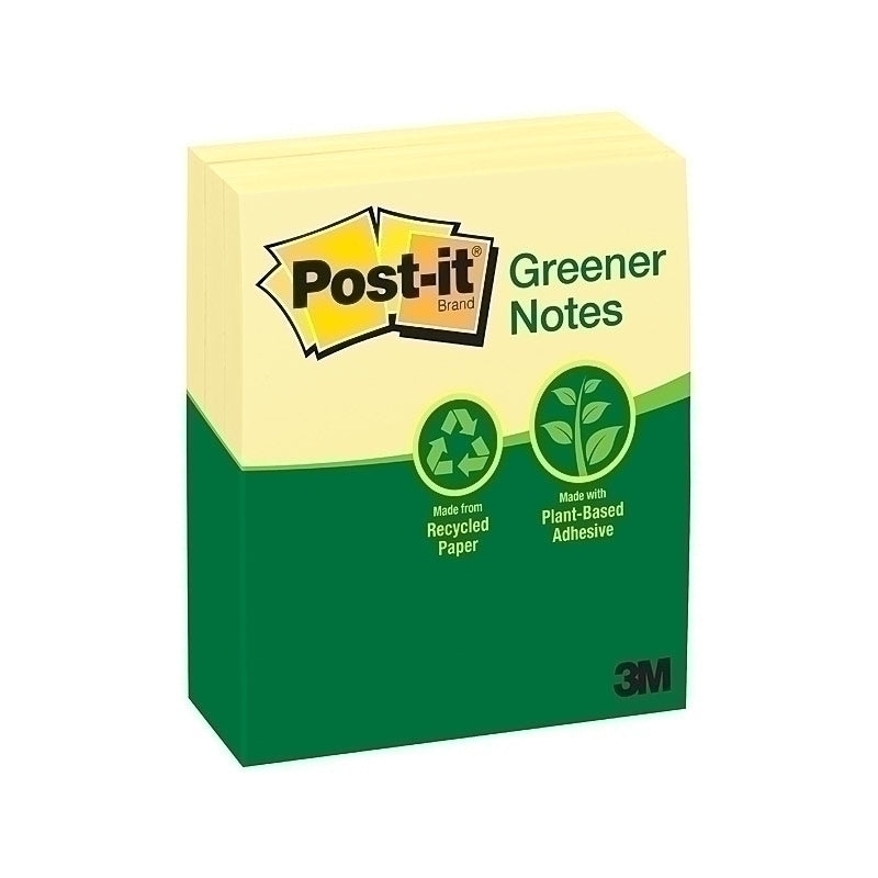 Post-It Greener Notes Canary Yellow 73 x 123mm 12-Pack - 7100244581