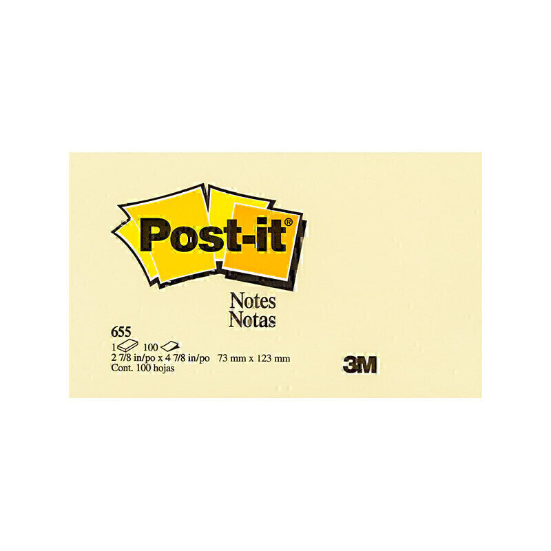Post-It Notes Canary Yellow 73 x 123mm 12-Pack - 7012610256