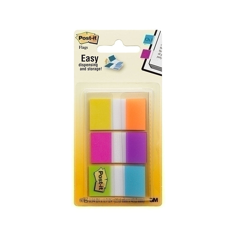 Post-It Flags Bright Colours 25 x 43mm 3-Pack - Box of 6 - 7100046356