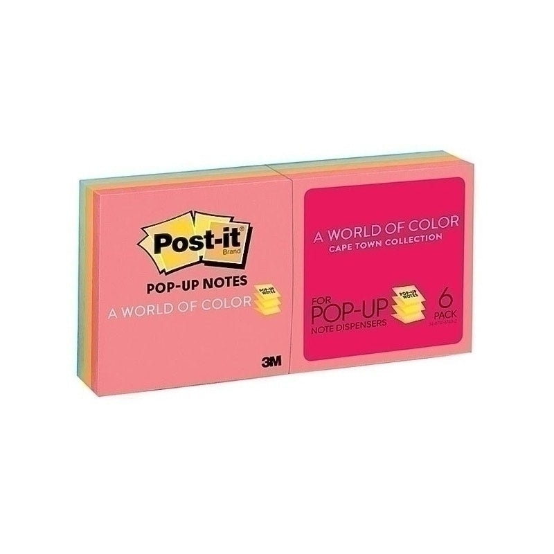 Post-It Pop-up Notes Cape Town 76 x 76mm 6-Pack - 7100283424