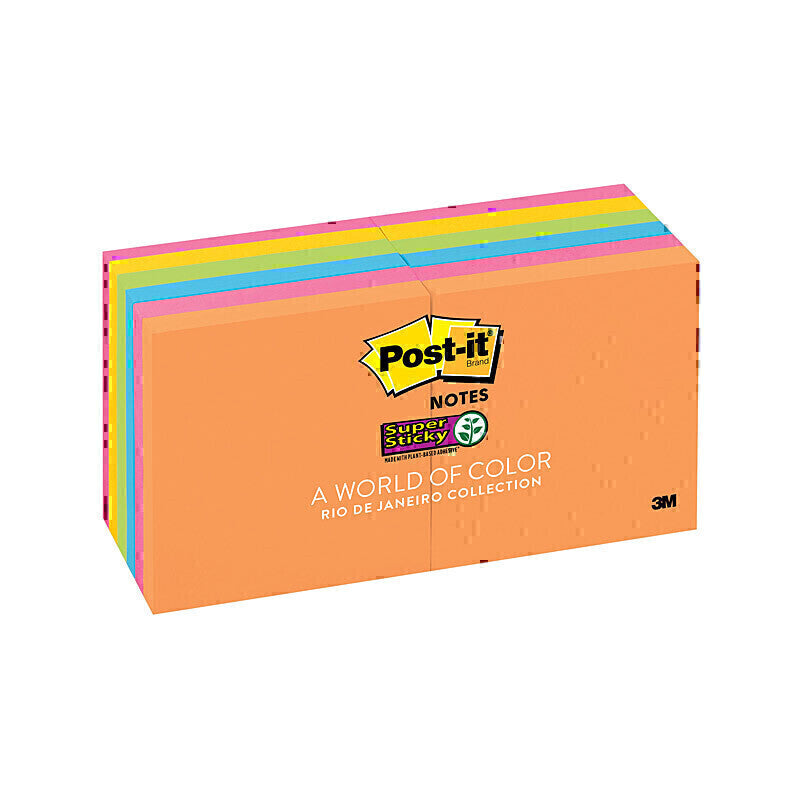 Post-It Super Sticky Notes Rio De Janeiro 76 x 76mm 12-Pack - 7010372289