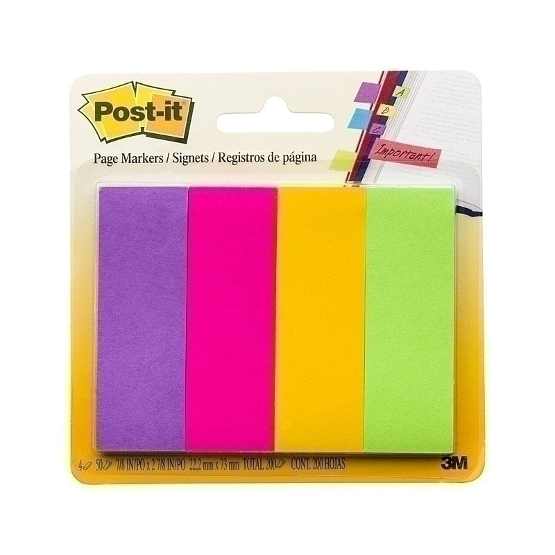 Post-It Page Markers Neon Colours 23 x 73mm 200-Pack - Box of 6 - 7100036471
