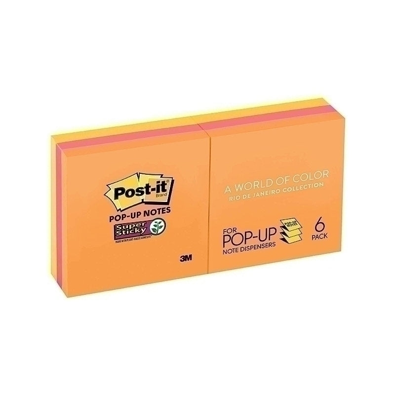 Post-It Super Sticky Pop-up Notes Rio De Janeiro 76 x 76mm 6-Pack - 7100230166