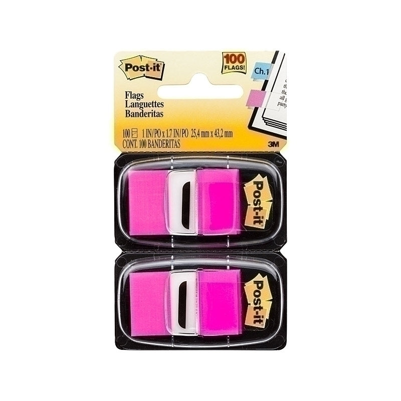 Post-It Flags Bright Pink 25 x 43mm 2-Pack - Box of 6 - 7000052451