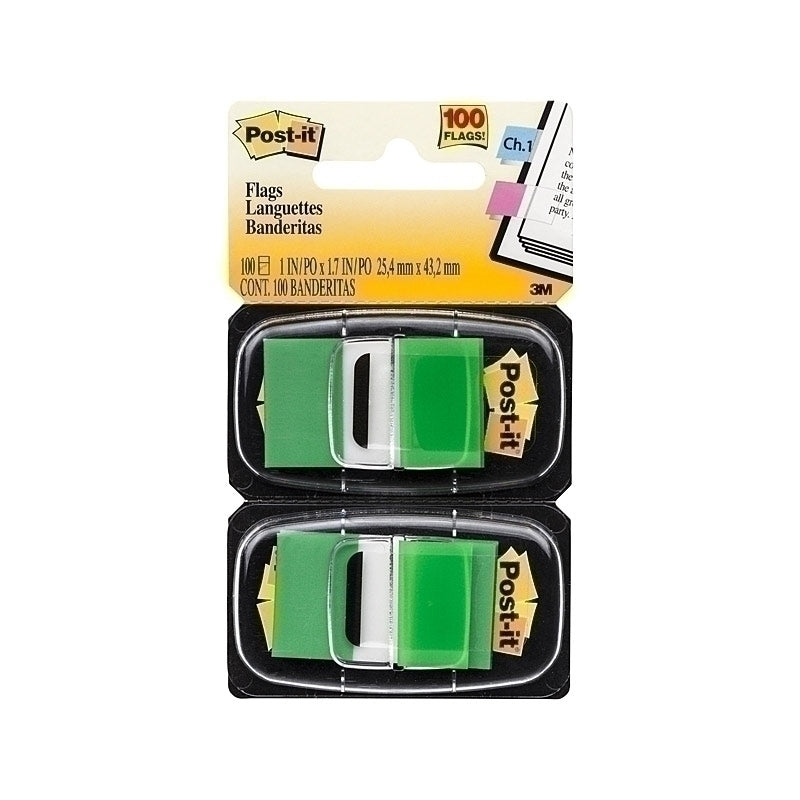 Post-It Flags Green 25 x 43mm 2-Pack - Box of 6 - 7000052454