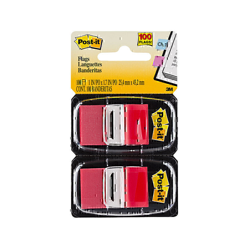 Post-It Flags Red 25 x 43mm 2-Pack - Box of 6 - 7000052456
