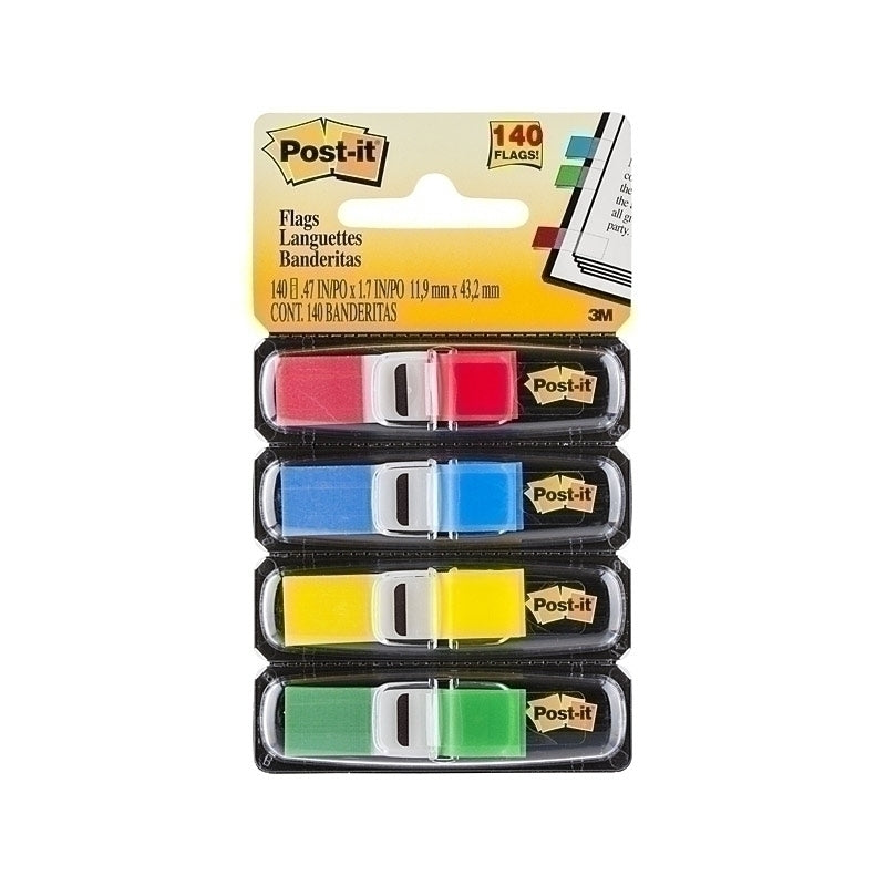 Post-It Mini Flags Assorted Colours 12 x 45mm 4-Pack - Box of 6 - 7000144922