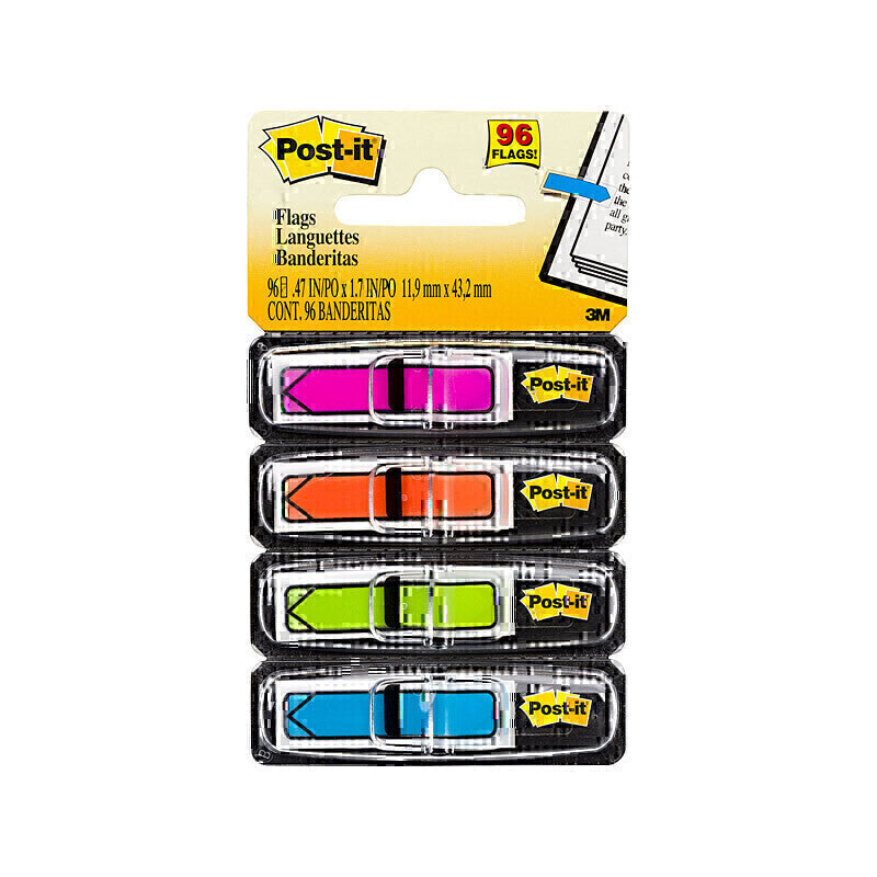 Post-It Arrow Flags Bright Colours 12 x 45mm 4-Pack - Box of 6 - 7000052564