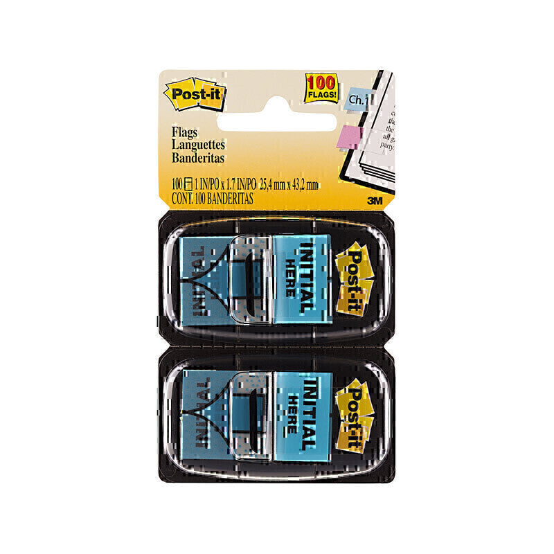 Post-It Initial Here Flags 25 x 43mm 2-Pack - Box of 6 - 7100084441