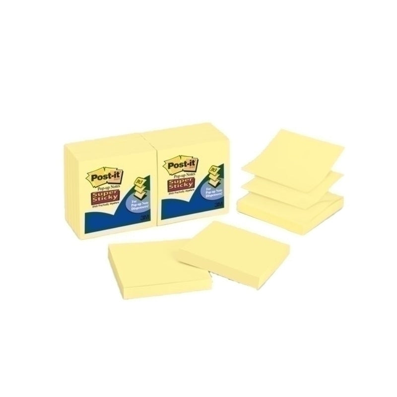 Post-It Super Sticky Pop-up Notes Canary Yellow 76 x 76mm 12-Pack - 7000052632