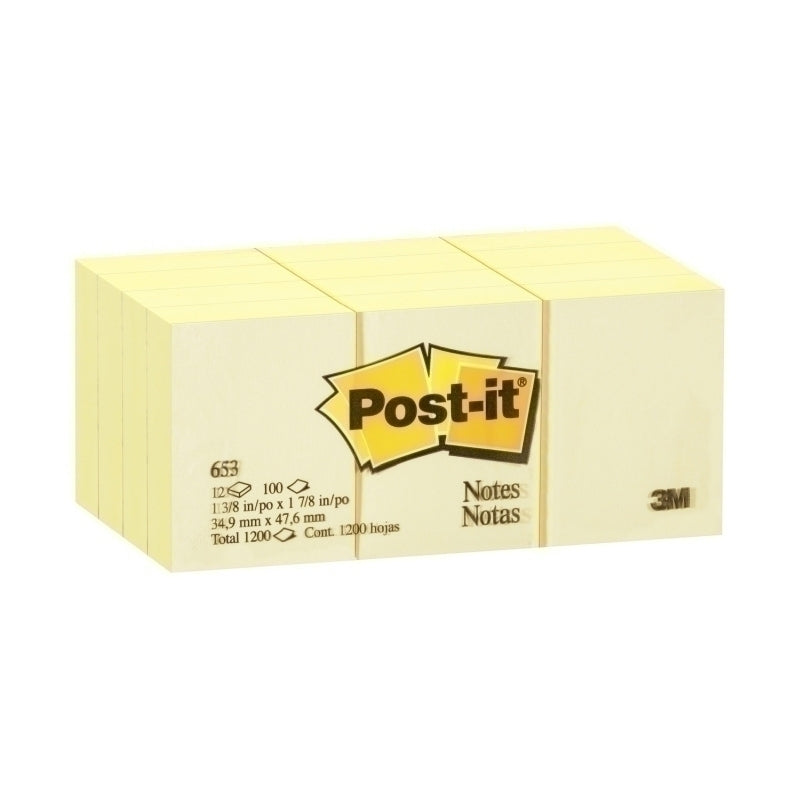 Post-It Notes Canary Yellow 36 x 51mm 12-Pack - 7100247277