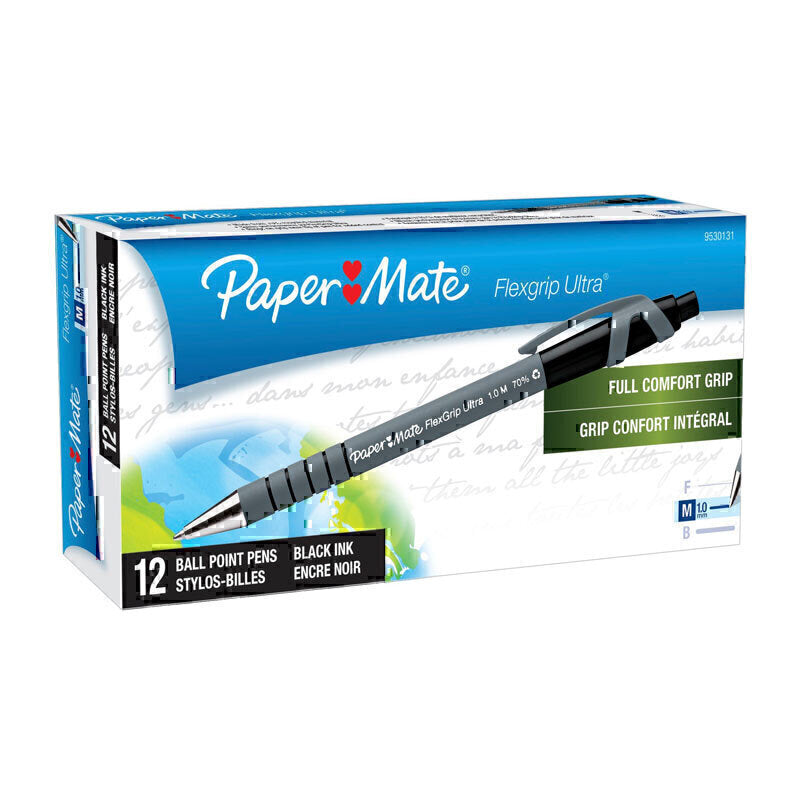 Paper Mate FlxGrp RT BP 1.0mm Black Box of 12 - 9530131