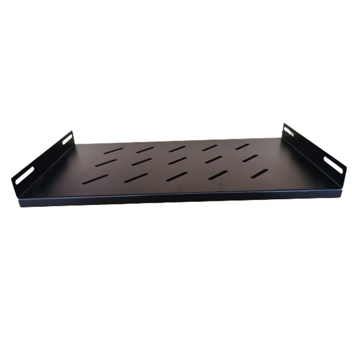 LDR Fixed 1U 550mm Deep Shelf Recommended for 19' 800mm Deep Cabinet - Black Metal Construction WB-CA-19-55