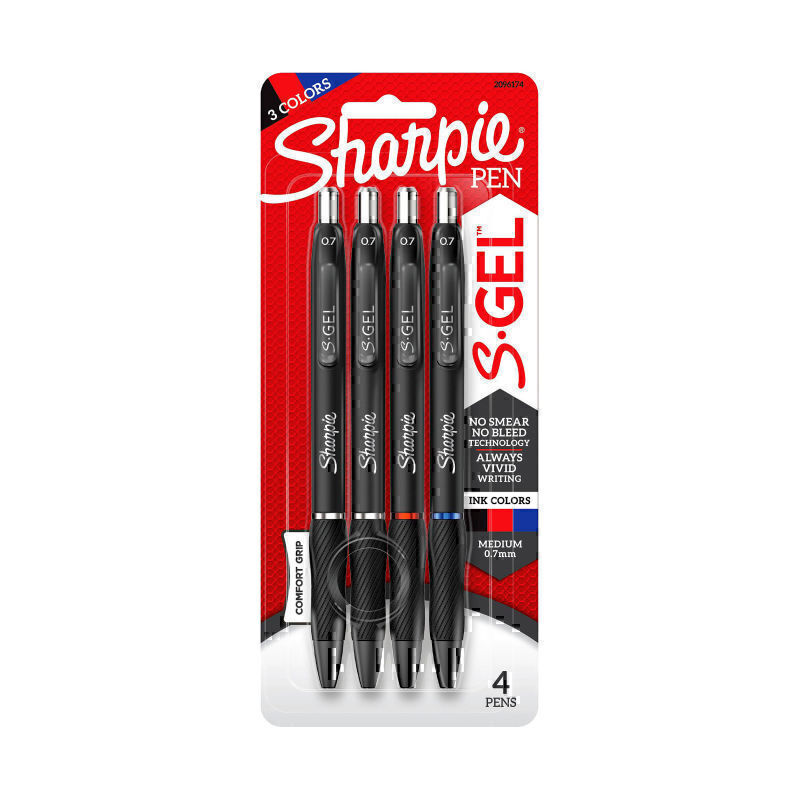 Sharpie Gel 0.7mm Asst Pk4 Box of 6 - 2096174