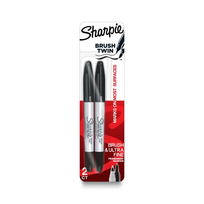 Sharpie Perm Mrk Brush Twin Pk2 Box of 6 - 2152698