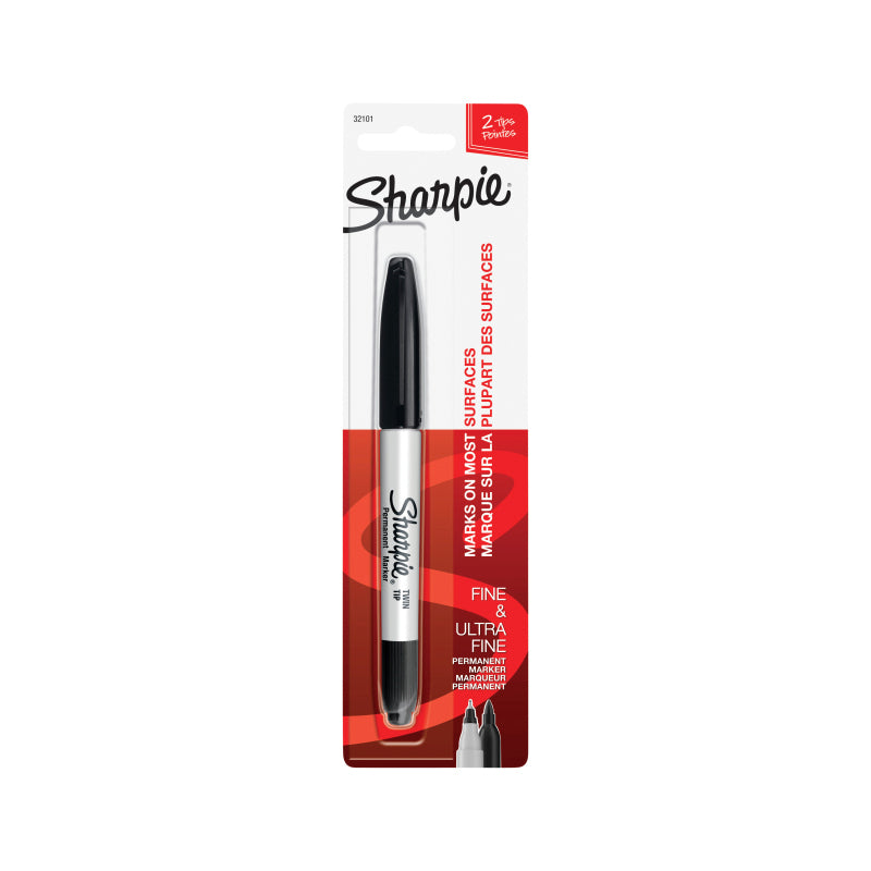 Sharpie Marker TwinTip Black Box of 6 - 32101PP