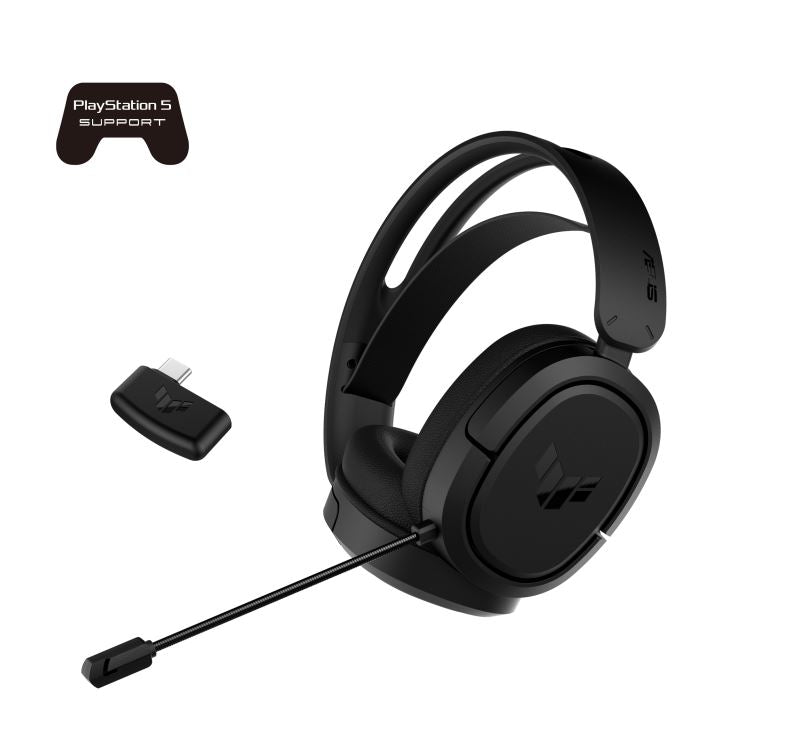 ASUS TUF Gaming H1 Wireless Headset, 40mm drivers, 60O, 20Hz-20kHz, 2.4GHz, USB-C/USB-A, AI mic, 15h battery TUF GAMING H1 WIRELESS