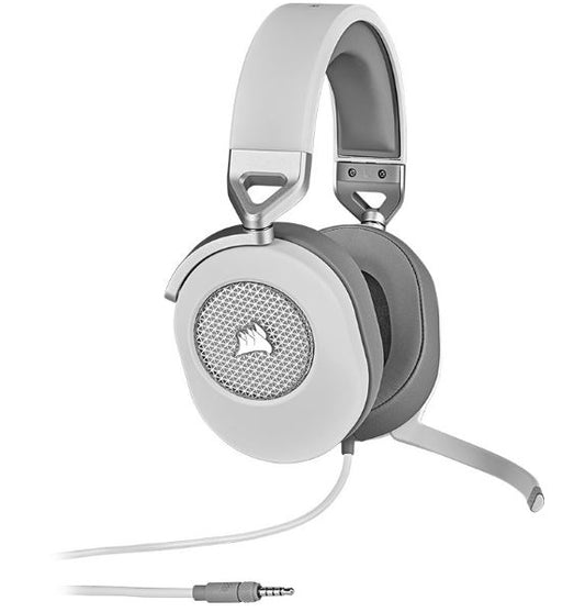 Corsair HS65 White 7.1 Dolby Atoms Surround Wired Headset. All Day Comfort, Lightweight, Sonarworks SoundID Technology 3.5mm, USB PC, Mac, Headphone CA-9011271-AP