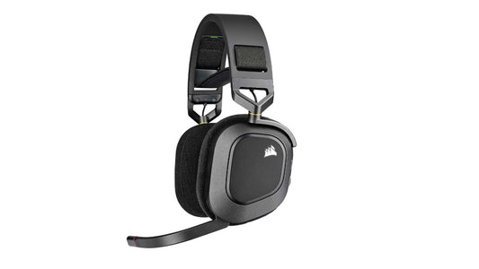 Corsair HS80 Max Wireless Steel Gray Dolby Atoms 3D, Pulse Sound, Slipstream Wireless 65hrs, 50ft Spatia Dolby Atoms, PC, PS5, Headphones. CA-9011295-AP