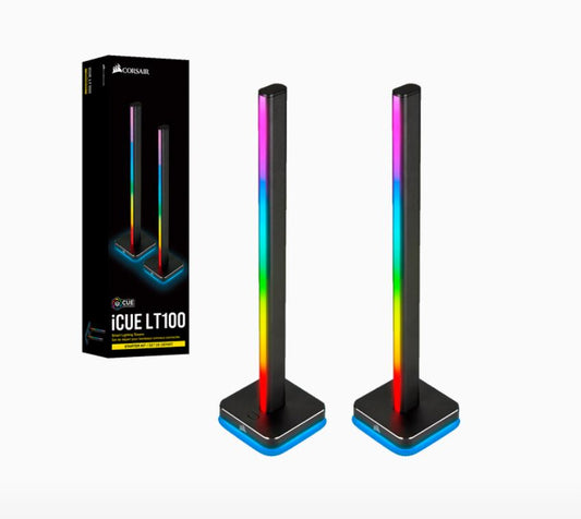 Corsair iCUE LT100 Smart Lighting Towers Starter Kit, ICUE Software, Long Last LED. Pre-set Effects.Enhanced entertainment and visual experience CD-9010002-AU