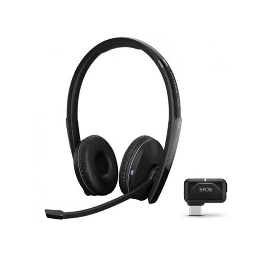 EPOS Adapt 261 Dual Bluetooth Headset, Works with Mobile / PC, Microsoft Teams and UC Certified, upto 27 Hour Talk Time, Folds Flat, 2Yr -Inc USB Apat 1000897