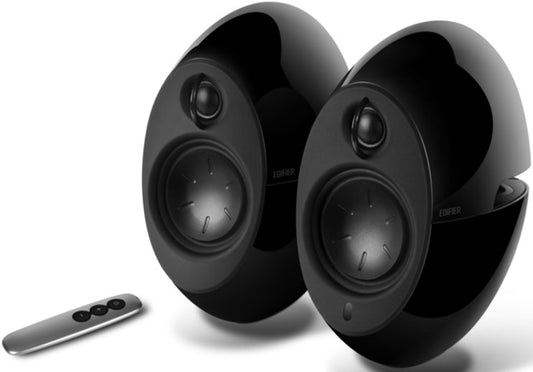 Edifier E25HD LUNA HD Bluetooth Speakers Black - BT 4.0/3.5mm AUX/Optical DSP/ 74W Speakers/ Curved design/Dual 2x3 Passive Bass/Wireless Remote E25HD-BLACK