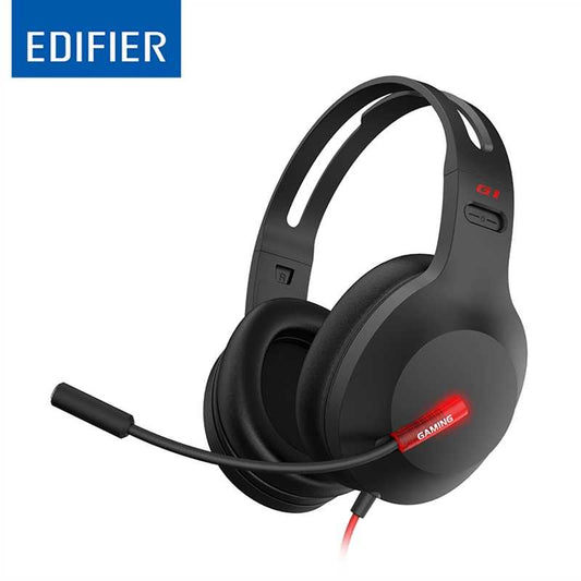 Edifier G1 USB Professional Headset Headphones with Microphone - Noise Cancelling Microphone, LED lights - Ideal for PUBG, PS4, PC G1-BK