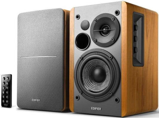 Edifier R1280DB - 2.0 Lifestyle Bookshelf Bluetooth Studio Speakers Brown - 3.5mm AUX/RCA/BT/Optical/Coaxial Connection/Wireless Remote R1280DB-BROWN