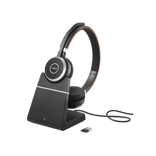 Jabra Evolve 65 SE MS Stereo Bluetooth Business Headset, Includes Charging Stand & Link380a Dongle, Long Wireless Range, 2ys Warranty 6599-833-399
