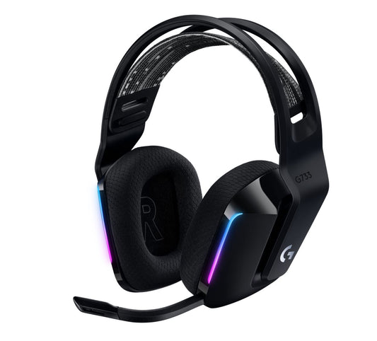 Logitech G733 Lightspeed Wireless RGB Gaming Headset Black USB Headphones Frequency Response: 20 Hz - Detchable Cardioid Unidirectional Microphone 981-000867