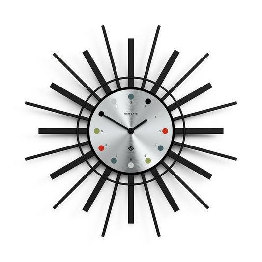 Newgate Stingray Wall Clock Black - Silver Dial NGSTING316K