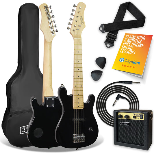 3rd Avenue Junior Electric Guitar Pack - Black NM-STX30BKPK