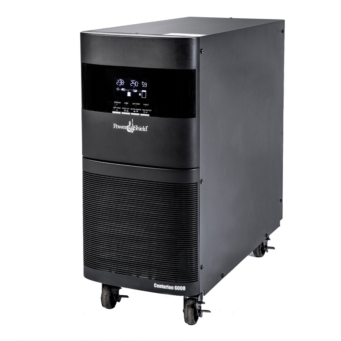PowerShield Centurion Tower UPS 6000VA/6000W, Hard wired terminal input / outputt, 10A, C13 x 2, hot-swappable batteries, 2-year warranty PSCE6000