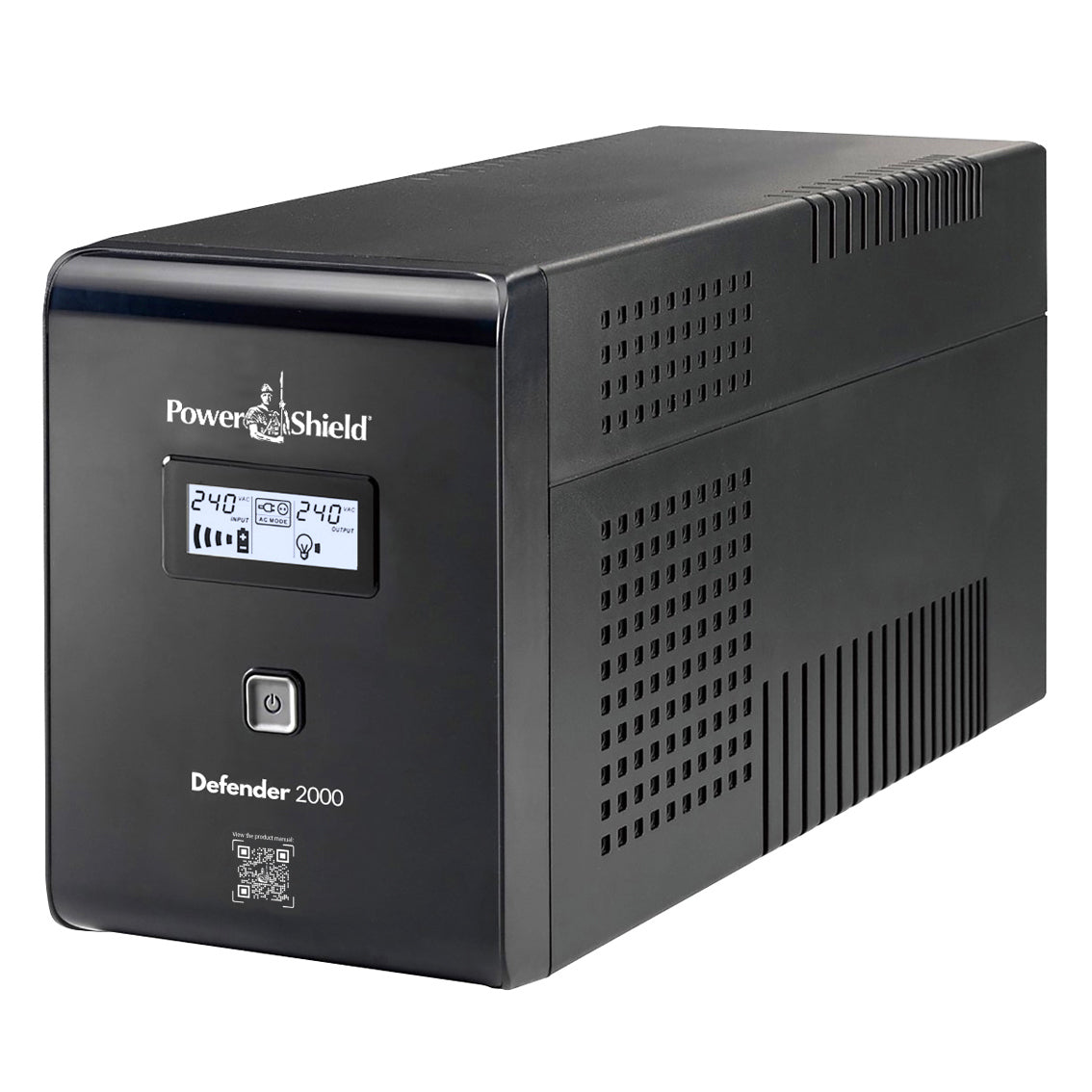 PowerShield Defender 2000VA/1200W UPS, AVR, LCD display, 6 AUS sockets, user-replaceable batteries, 2-year warranty PSD2000