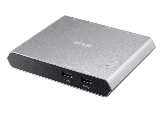 Aten Sharing Switch 2x2 USB-C, 2x Devices, 2x USB 3.2 Gen2 Ports, Power Passthrough, Remote Port Selector, Plug and Play US3310-AT