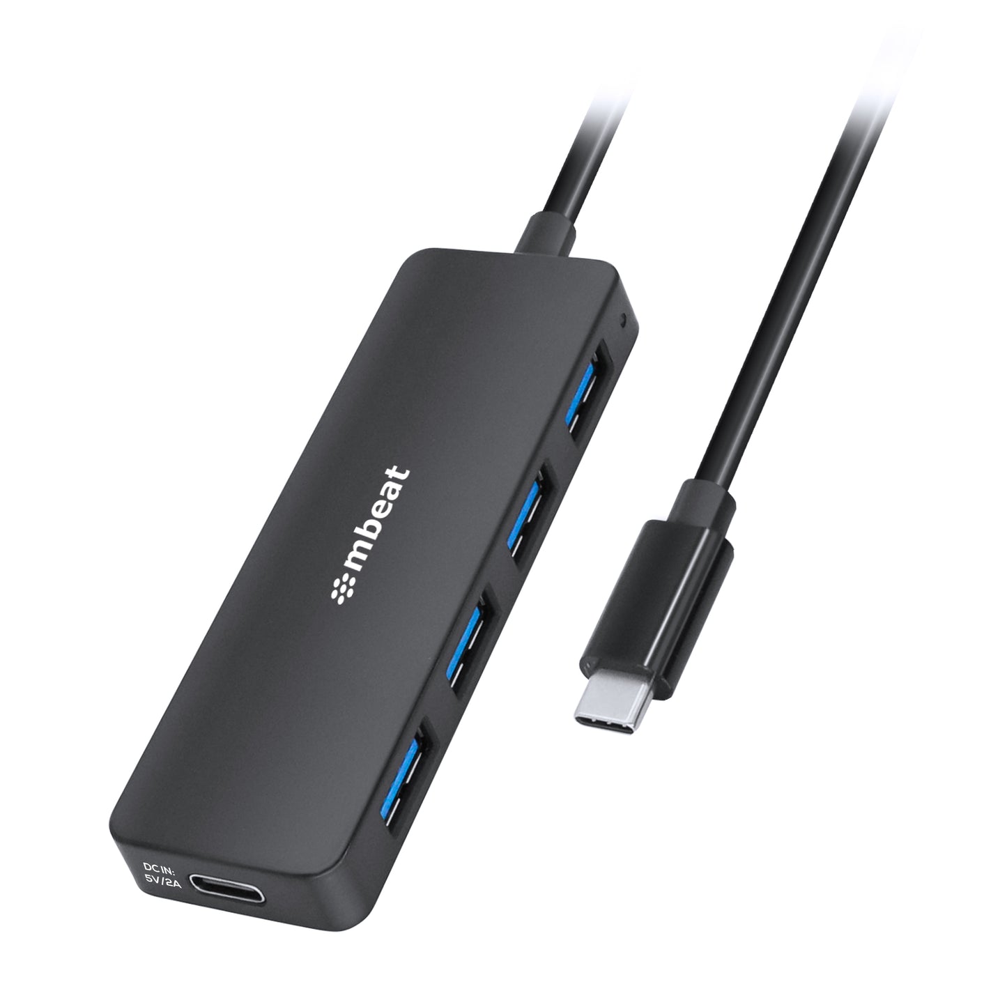 mbeat 4-Port USB-C Hub with USB-C DC Port Compact and Portable Design Flexible Device Connectivity Data Transfer Speed: 5Gbps Weight: 30g MB-C3H-5K
