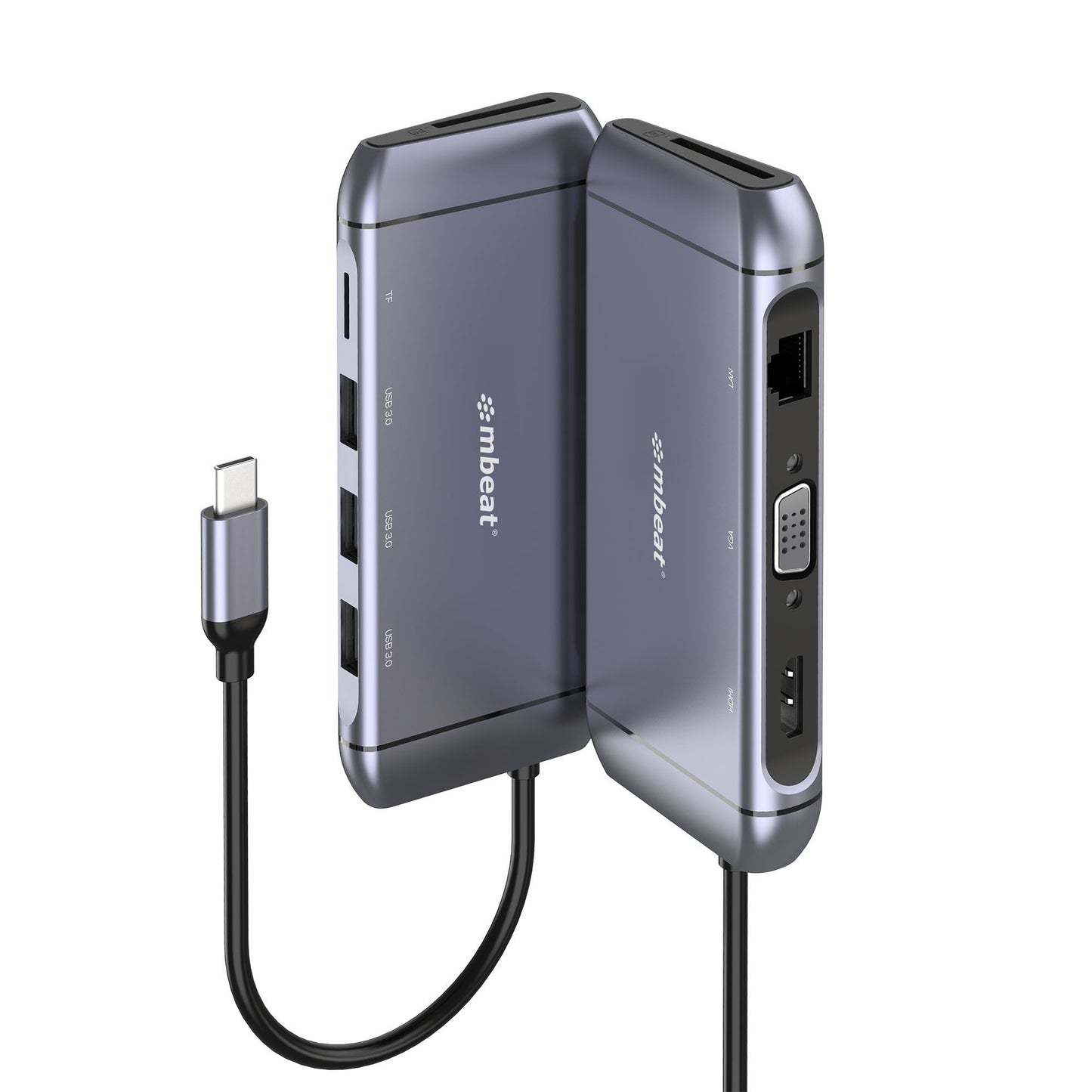 mbeat Elite X9 9-in-1 Multifunction USB-C Docking Station 1x HDMI, 1x VGA 1x USB-C Power Delivery 100W, 3x USB 3.0, MicroSD/SD Card MB-UCD-X9