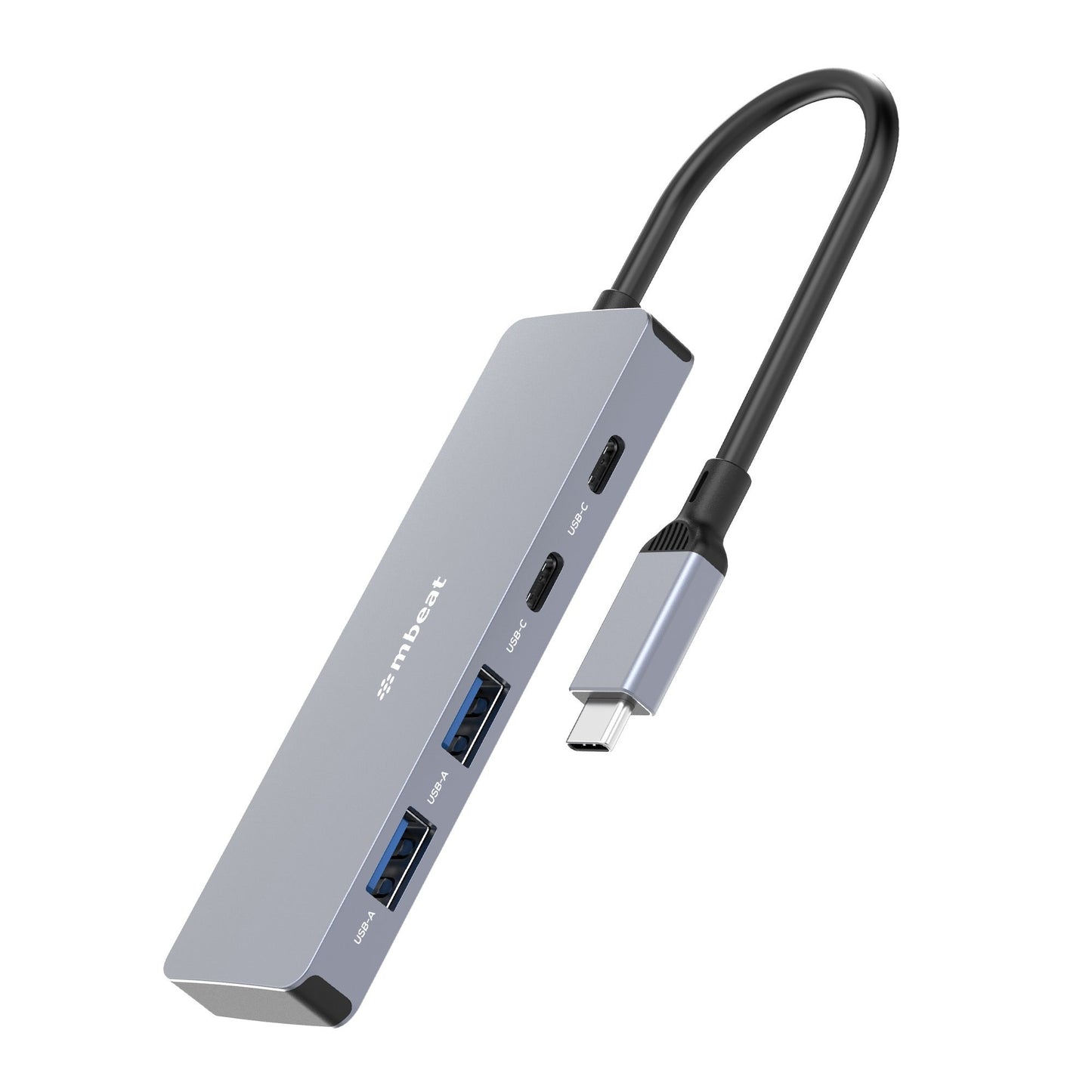 mbeat Elite 4-Port 10Gbps USB-C Gen 2 Hub (2A+2C) Blazing Fast Gen 2 Speeds Versatile USB Connectivity Effortless Data Expansion Weight: 67g MB-XCH-01GRY