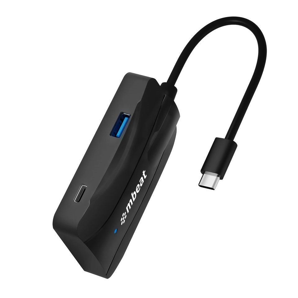 mbeat 4-Port 10Gbps USB-C 3.2 Gen2 Hub (2 USB-A & 2 USB-C) Sleek, compact, and portable Cable Length: 16cm USB-C and Thunderbolt 3 10Gbps. MB-UCH32-2A2C