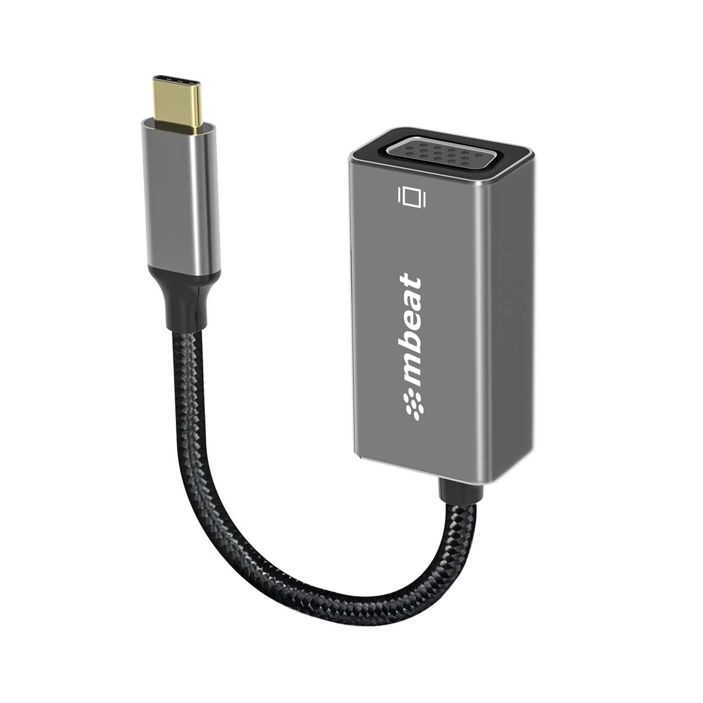 mbeat Elite USB-C to VGA Adapter - Coverts USB-C to VGA Female Port, Supports up to1920x1080@60Hz - Space Grey Weight: 30g MB-XAD-CVGA