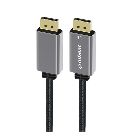 mbeat Tough Link 1.8m Display Port Cable v1.4 - Connects Computer, Laptop to HDTV, Monitor, Gaming Console, Supports 8K@60Hz (7680x4320) - Space Grey MB-XCB-DP18