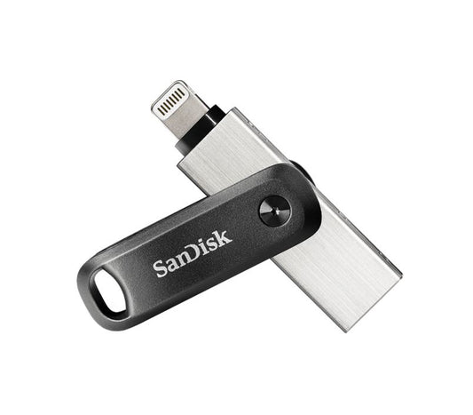 SanDisk 128G iXpand Flash Drive Go SDIx60N USB-A Lightning USB 3.0 Silver password-protect for iPhone & iPad 1 yrs warranty SDIX60N-128G-GN6NE