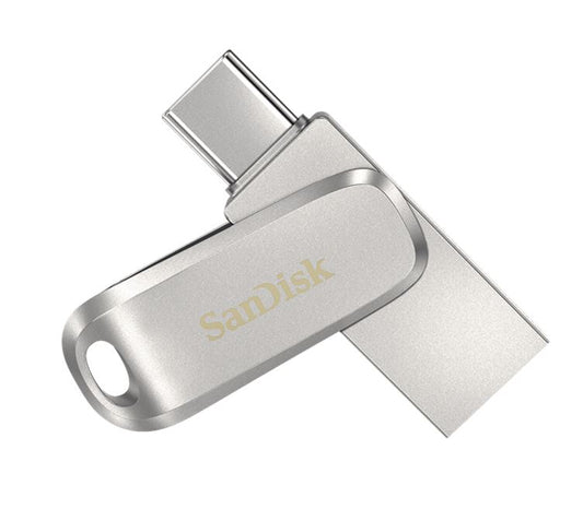 SanDisk 128GB Ultra Dual Drive Luxe USB-C & USB-A Flash Drive Memory Stick 150MB/s USB3.1 Type-C Swivel for Android Smartphones Tablets Macs PCs SDDDC4-128G-G46