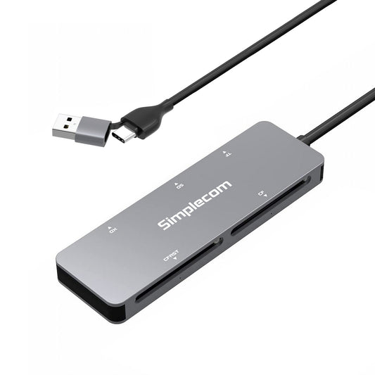Simplecom CR407 5-Slot SuperSpeed USB 3.0 and USB-C to CFast/CF/XD/SD/MicroSD Card Reader CR407