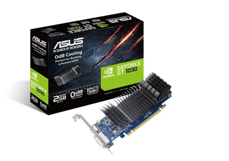 ASUS nVidia GeForce GT1030-SL-2G-BRK 2GB GDDR5 Low Profile Graphics Card with Bracket For Silent HTPC Build (With I/O Port Brackets) GT1030-SL-2G-BRK