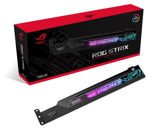 ASUS ROG Strix Graphics Card Holder, Eliminates GPU Sag, Easy Installation, Aura Sync Compatible, Laser-etched ROG Logo ROG-STRIX-HOLDER