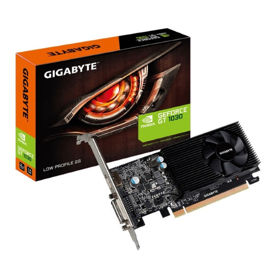 Gigabyte nVidia GeForce GT 1030 2GB DDR5 Fan PCIe Graphic Card 4K@60Hz HDMI DVI 2xDisplays Low Profile 1506/1468 MHz VCG-N1030SL-2GL GV-N1030SL-2GL GV-N1030D5-2GL