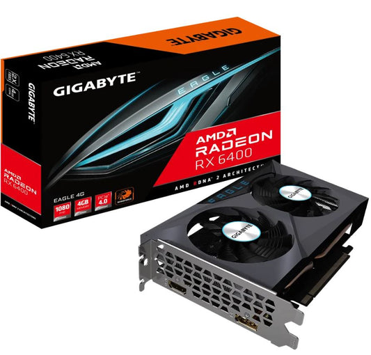 Gigabyte AMD Radeon RX 6400 EAGLE 4G Video Card GDDR6, PCI-E 4.0, DisplayPort 1.4 x1 HDMI 2.1 x1 GV-R64EAGLE-4GD 1.0