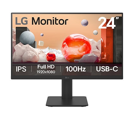 LG 24MS570B 23.8" FHD USB-C Monitor, 100Hz, 2xHDMI, H/Adjst, Tilt, Spkrs, VESA 24MS570B-B